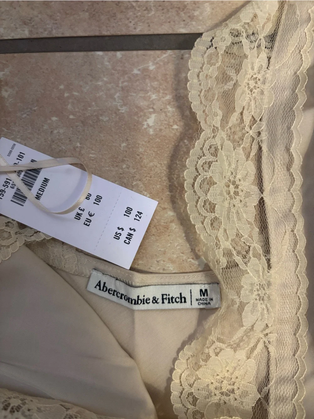 Abercrombie & Fitch Cream Lace-Trim Maxi Slip Dress - Picture 2 of 6